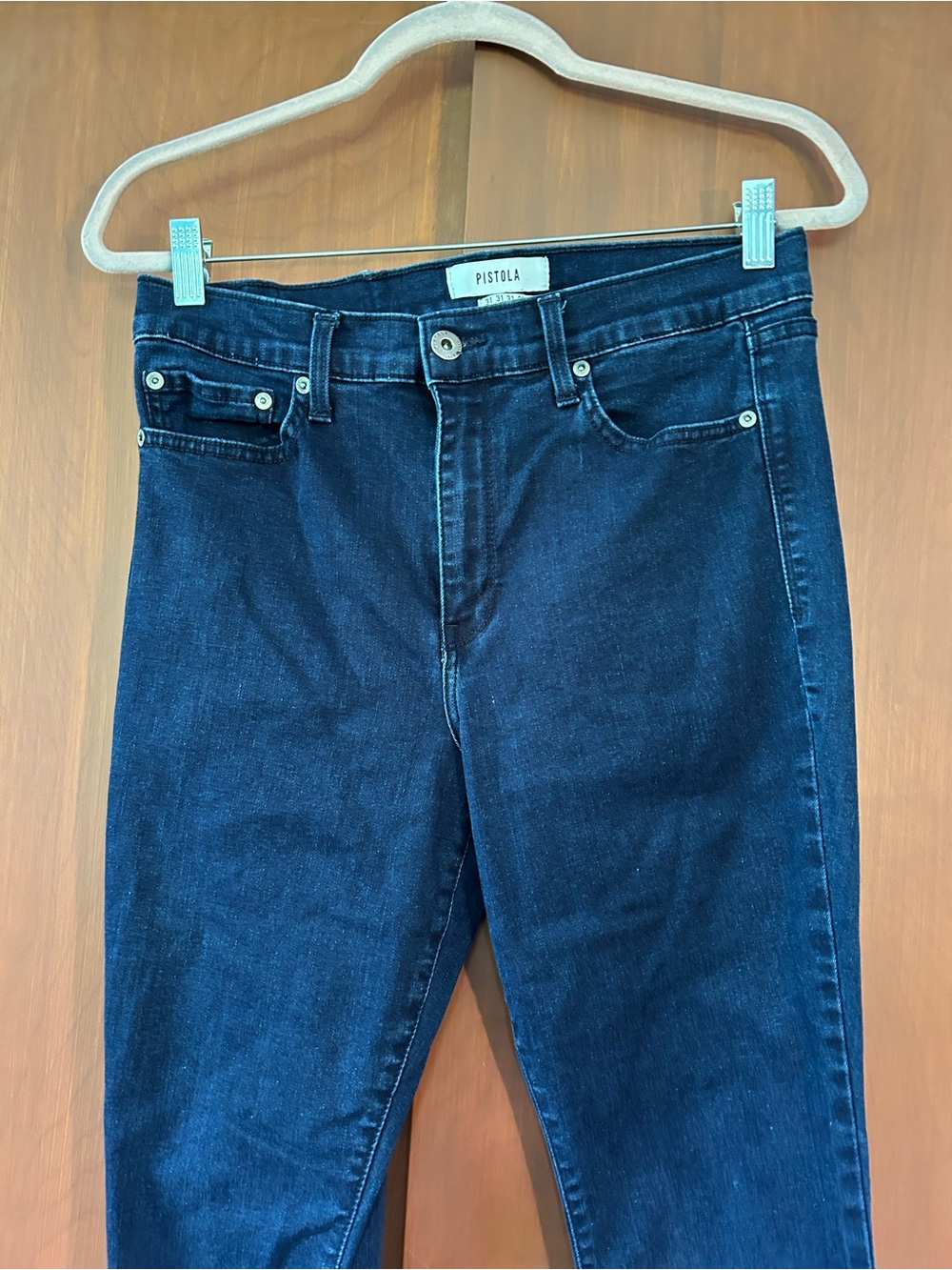pistola Deep Indigo fringe cuff jeans